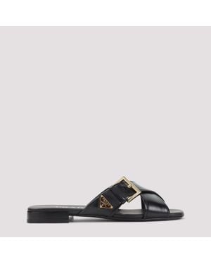 Prada Calf Leather Sandals - Black