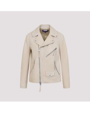 Ralph Lauren Sand Leather Jacket - Natural