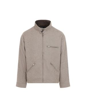 Mastermind Japan Check Wool Harrington Jacket - Grey