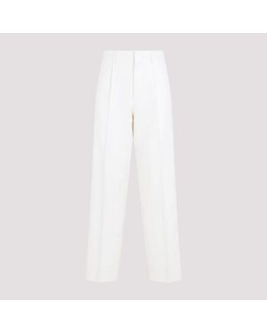 ZEGNA Cotton Cashmere Trousers - White