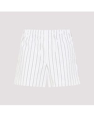 Ami Paris Elasticated Off Cotton Bermuda - White
