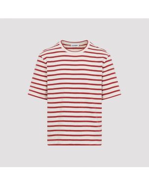 Jil Sander Salty Stripes T-Shirt - Red