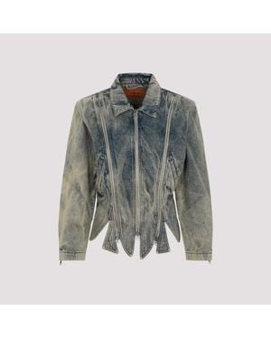 Y. Project Tudor Zip Denim Jacket - Grey