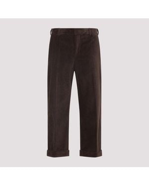 Moschino Straight-Leg Trousers With Textured Corduroy Finish - Brown
