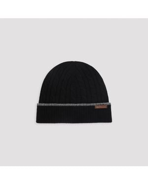 Kiton Cable-Knit Beanie - Black