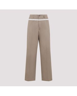 Maison Margiela Waxed Cotton Wide-Leg Trousers - Natural