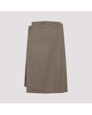 Phoebe Philo Kilt Midi Skirt - Brown