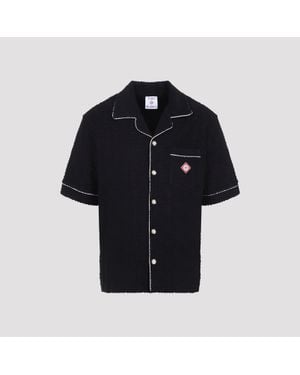 CASABLANCA Towelling Monogram Shirt - Black
