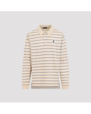 Prada Striped Piqué Polo - Natural