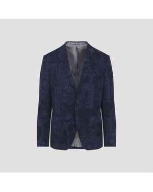 Etro Roma Jersey Sport Jacket - Blue