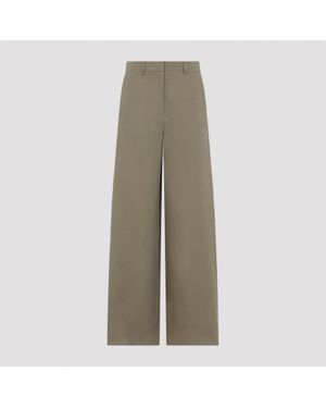 Giorgio Armani Smoky Quartz Linen Trousers - Grey