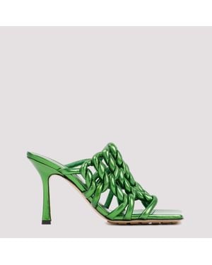 Bottega Veneta Stylish Stretch Flat Sandals With 10Cm Heel Height - Green