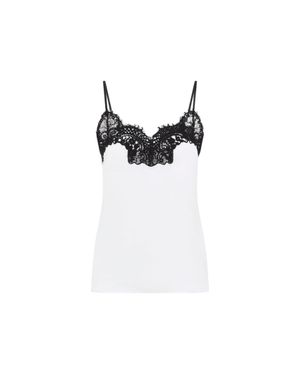 Co. Lace Trim Silk Camisole - Black