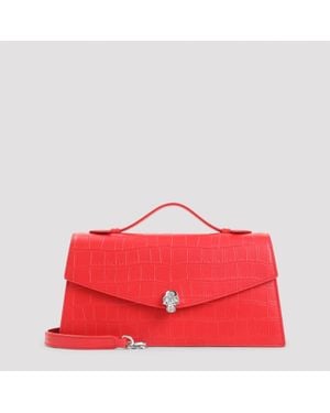 McQueen Skull Mini Top Handle Bag - Red