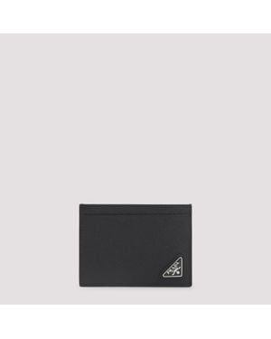 Prada Calf Leather Card Holder - Black