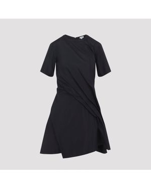 Loewe Silk Blend Twisted Mini Dress - Black