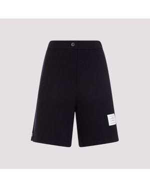 Thom Browne Chic High-Waisted Virgin Wool Shorts - Black