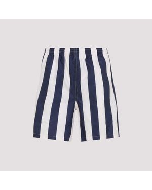 Ami Paris And Long Stripes Polyester Swim Shorts - Blue