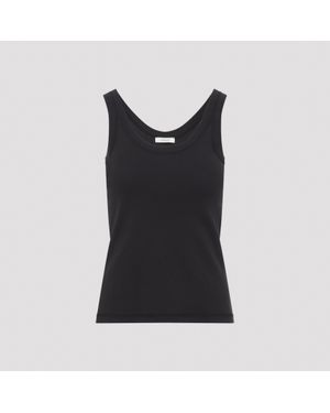 Lemaire Squid Ink Cotton Ribbed Tank Top - Black