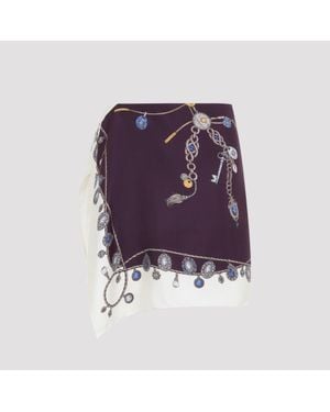 Versace Silk Stolen Jewels Skirt - Purple