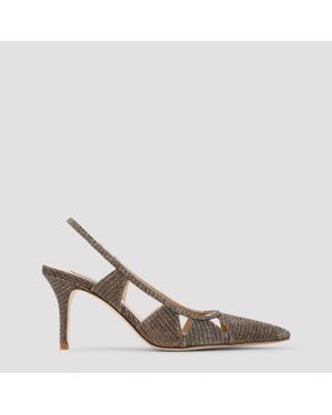 Arteana Savona Gltter Court Shoes - Natural