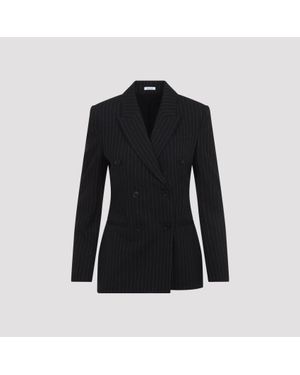 McQueen Pinstripe Lurex Jacket - Black