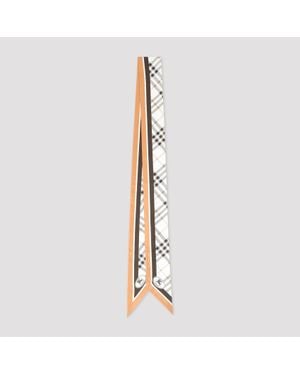 Burberry Check Silk Foulard-Style Scarf - Metallic