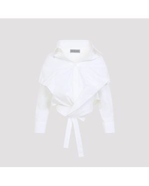 Balenciaga Off Shoulder Shirt - White