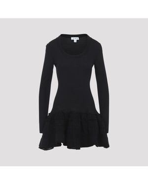 Alaïa Ruffle Mini Dress - Black