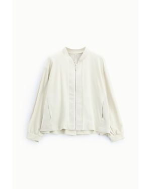 Imperial Sudadera Sin Capucha Con Cremallera Y Manga Larga - Blanco
