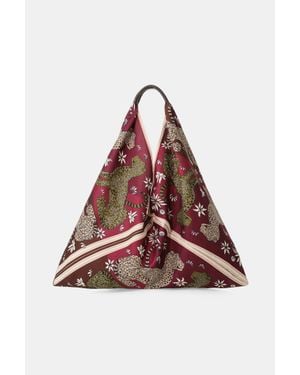 Imperial Borsa A Mano Geometrica Con Stampa Leopardo - Rosso