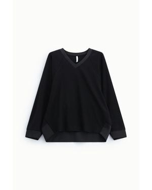 Imperial Sudadera Sin Capucha De Manga Larga Y Escote En Pico - Negro