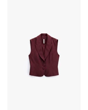 Imperial Gilet Monopetto Con Rever E Chiusura A Tre Bottoni - Rosso