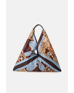 Imperial Borsa Triangolare Stampa Animale Chiusura Morbida - Blu