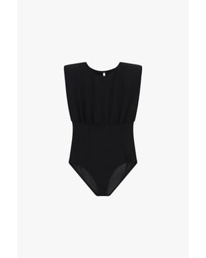 Imperial Body Sin Mangas Con Hombros Marcados Y Cuello Redondo - Negro