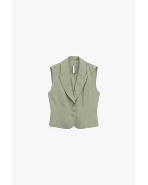 Imperial Gilet Monopetto Con Rever E Chiusura A Tre Bottoni - Verde