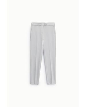 Imperial Pantaloni Sartoriali Vita Alta Chiusura Con Bottone - Bianco