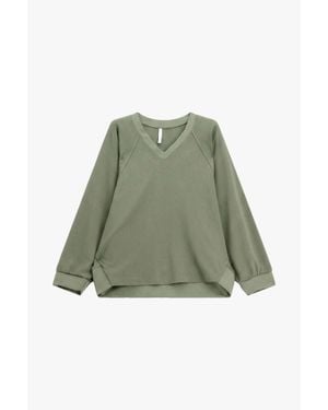 Imperial Sudadera Sin Capucha De Manga Larga Y Escote En Pico - Verde