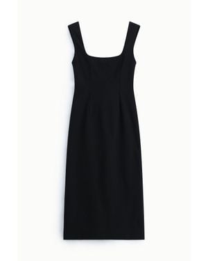 Imperial Abito Midi Con Spalline E Scollatura Quadrata - Nero
