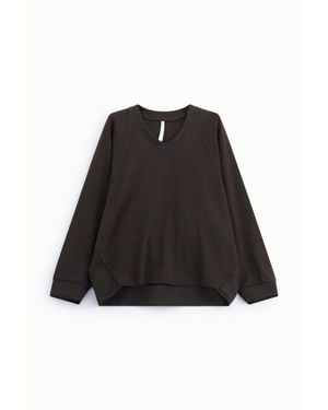 Imperial Sudadera Sin Capucha De Manga Larga Y Escote En Pico - Negro