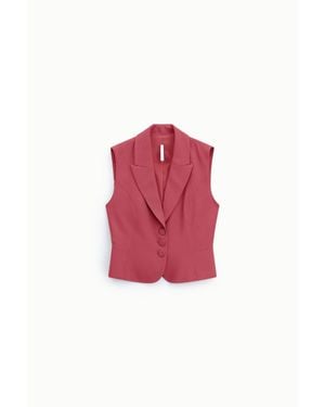 Imperial Gilet Monopetto Con Rever E Chiusura A Tre Bottoni - Rosso