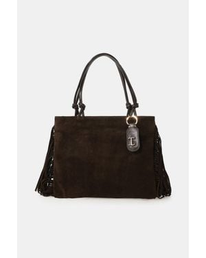 Imperial Borsa A Mano Con Frange E Tracolla Regolabile - Nero