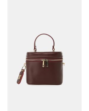 Imperial Borsa Box Con Tracolla Catena Dorata - Marrone