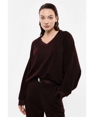 Imperial Sudadera Sin Capucha De Manga Larga Y Escote En Pico - Negro