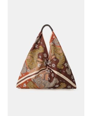 Imperial Borsa A Mano Geometrica Con Stampa Leopardo - Marrone