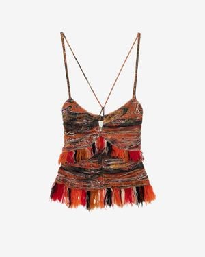 Isabel Marant Darlene Printed Cotton Top - Red
