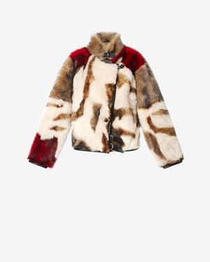 Isabel Marant Roama Shearling Coat - Multicolor