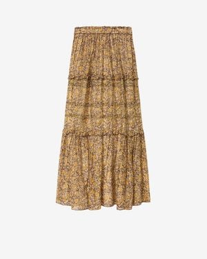 Isabel Marant Long Skirt With Floral Print - Natural
