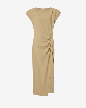 Isabel Marant Nadela Long Dress With Ruffles - Metallic