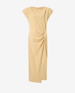 Isabel Marant Nadela Long Dress With Ruffles - Metallic